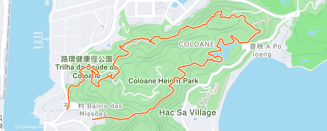 Map of the activity, Afternoon Trail Run