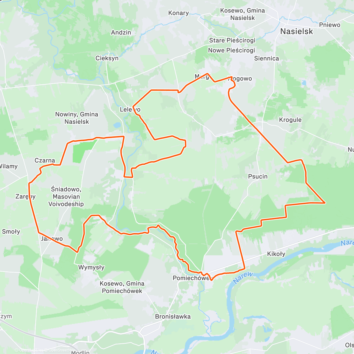Map of the activity, Pomiechówek GRVL