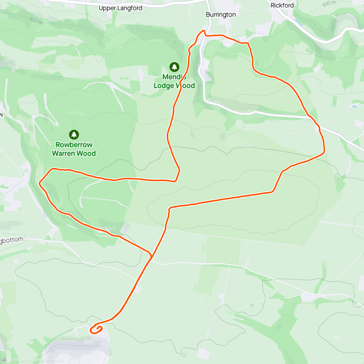 Map of the activity, Mavericks Mendips Trail Race