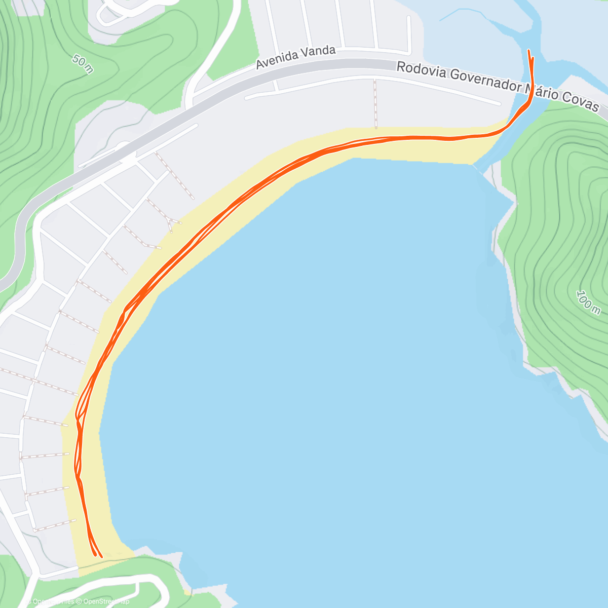 Map of the activity, Corridinha na Praia