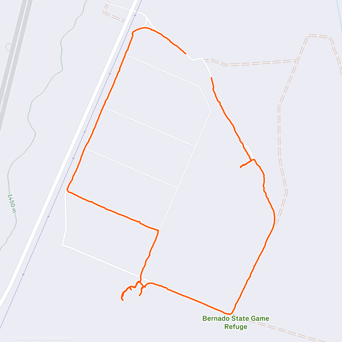 Map of the activity, Bernardo WMA w Annie