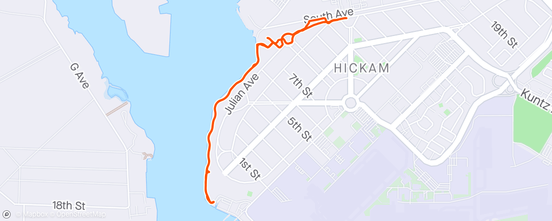 Map of the activity, Saturday Morning Pearl Harbor Walk