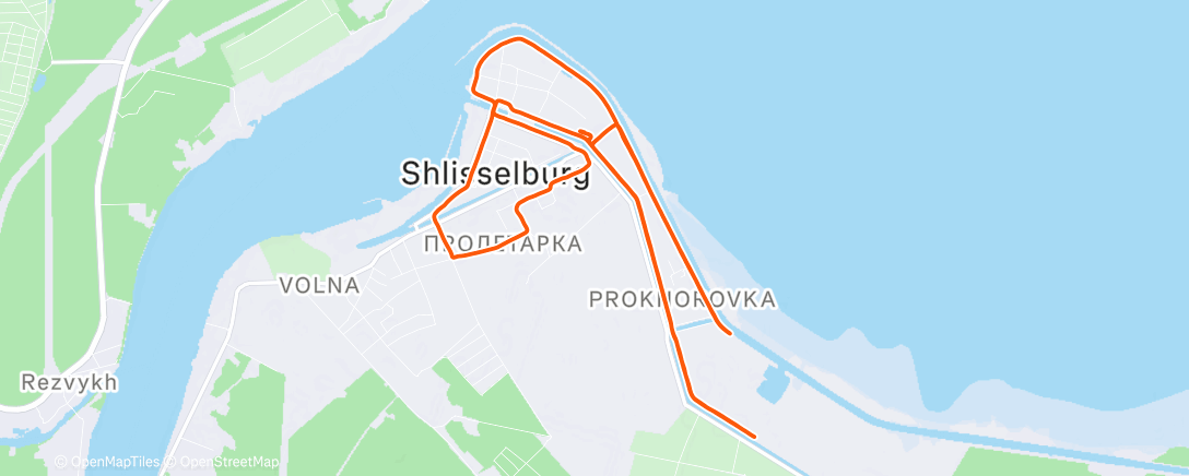 Map of the activity, Evening Run