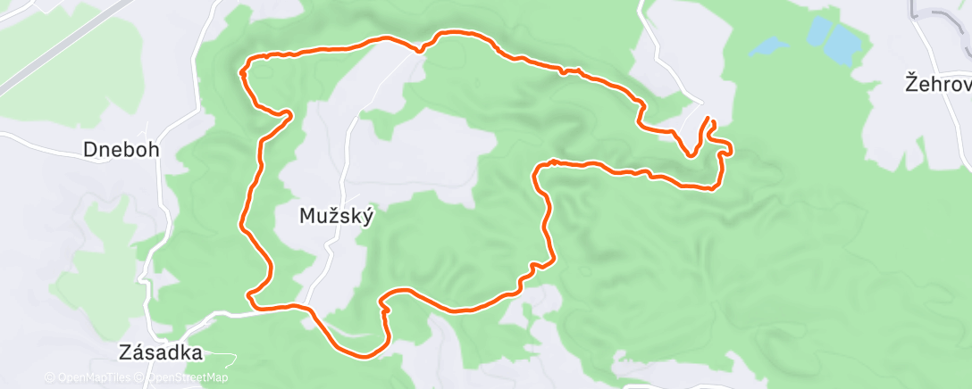 Map of the activity, TUR standardka Příhrazy a první adventní kilometry.
