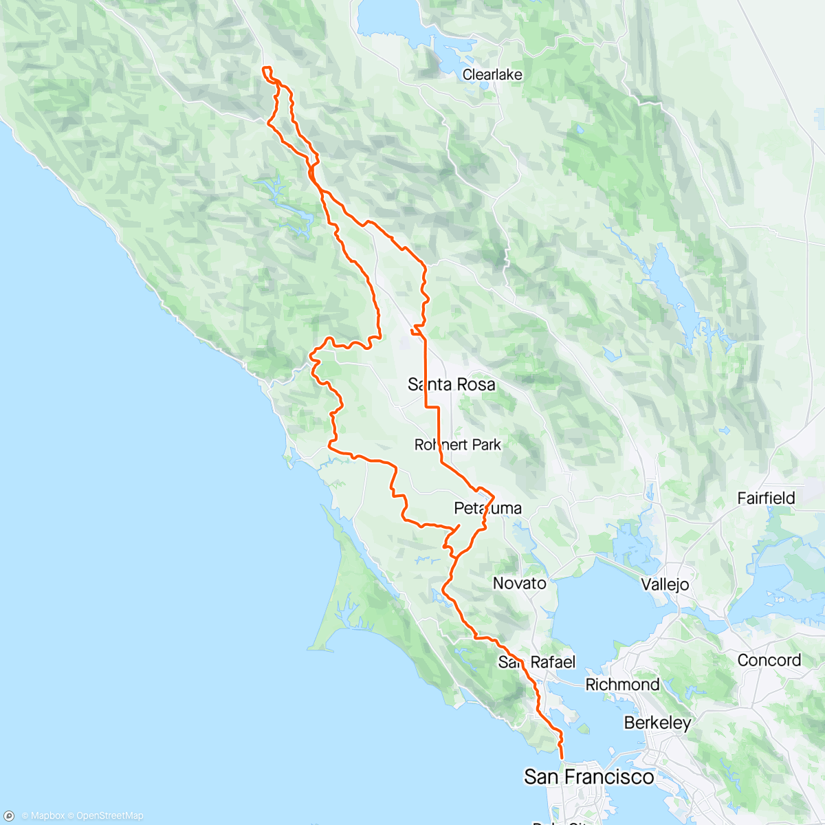 Map of the activity, Hopland 400k