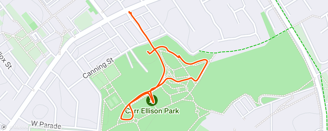 Map of the activity, Afternoon Run
