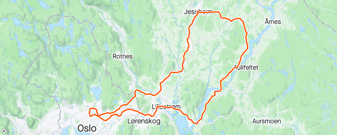 Map of the activity, Deilig søndagstur på Romerike 🌞🚲☕🍦