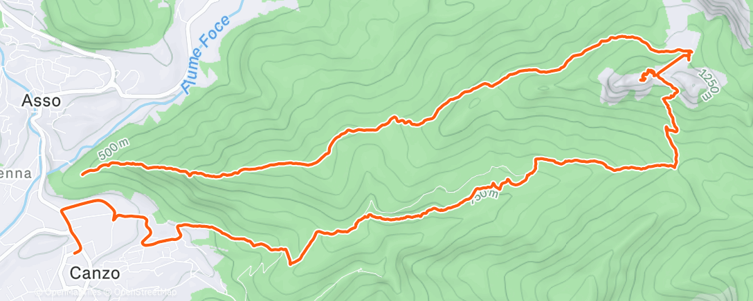 Map of the activity, Pedalata mattutina