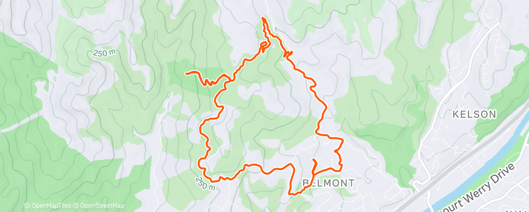 Peta aktivitas, 4 x 4x1min uphills