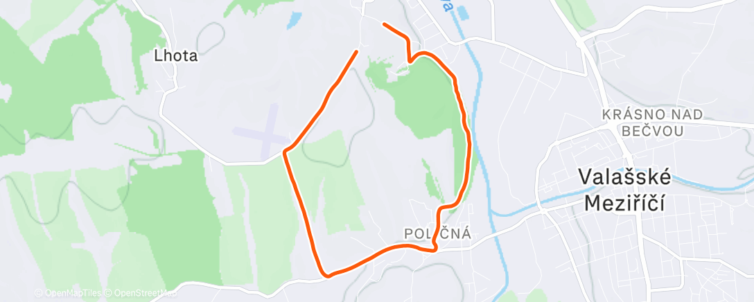 Map of the activity, Afternoon Run