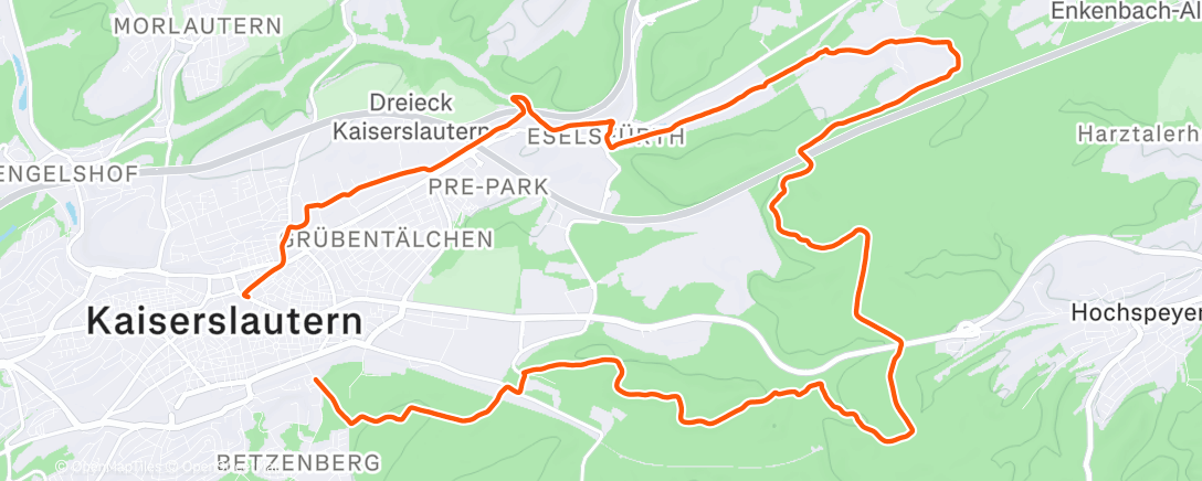 Map of the activity, Afternoon Mountain Bike Ride