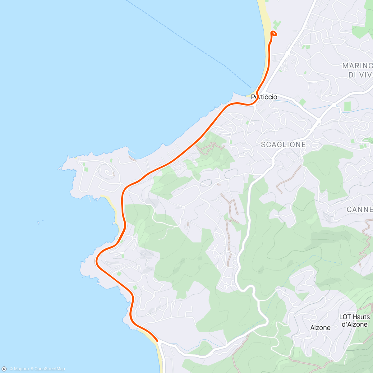 Map of the activity, Cap triathlon L porticcio 8eme/150