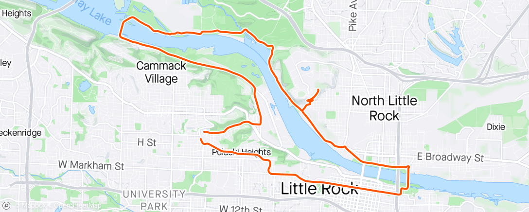 Map of the activity, Night Ride : 1 possum’s 3 pack of 🦌 and one flooded river! Training #2 for unbound gravel