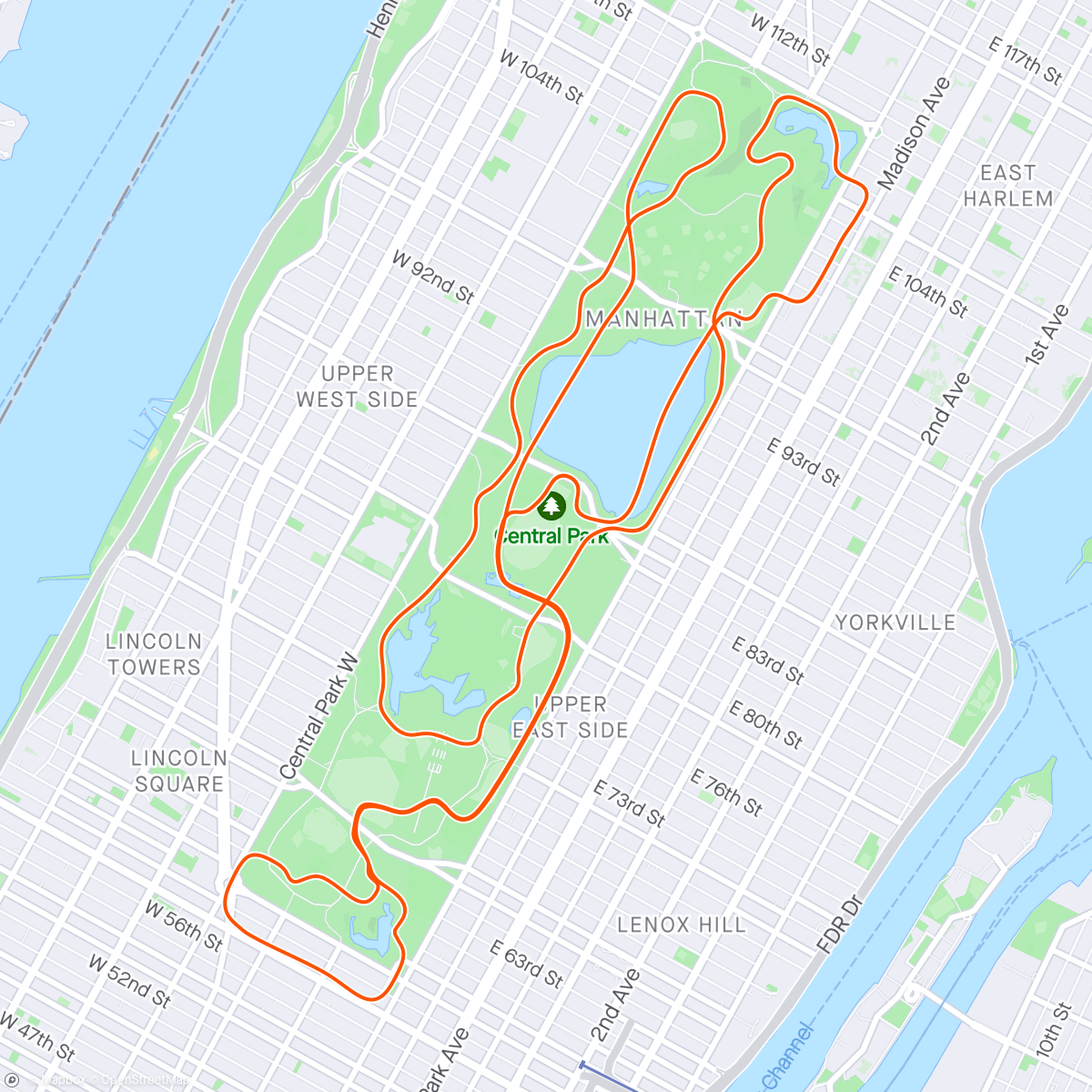 Mapa da atividade, Zwift - 02. Endurance Escalator in NYC