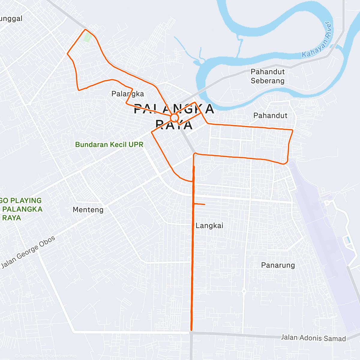 Map of the activity, Christmas Run