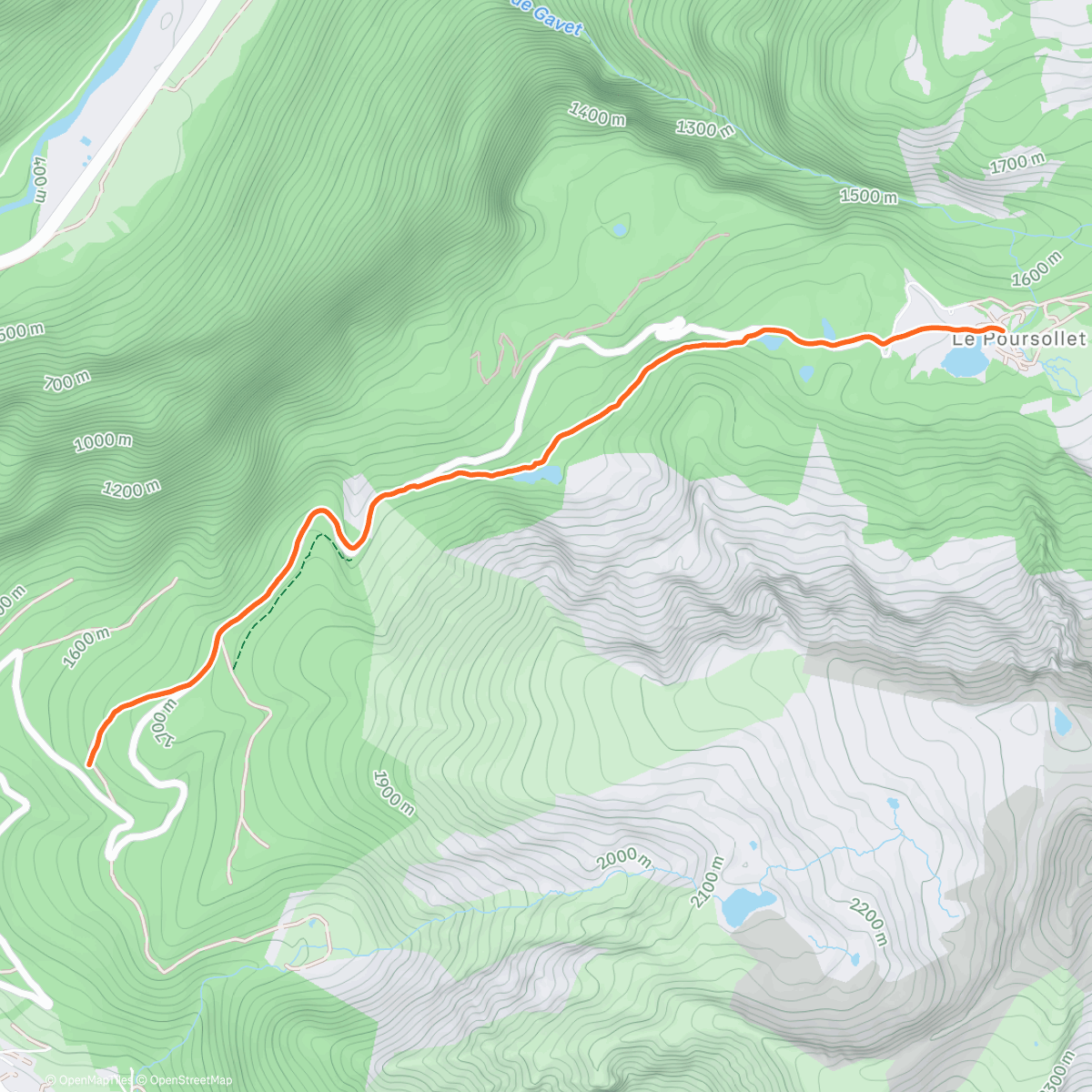 Map of the activity, Marche depuis La Morte