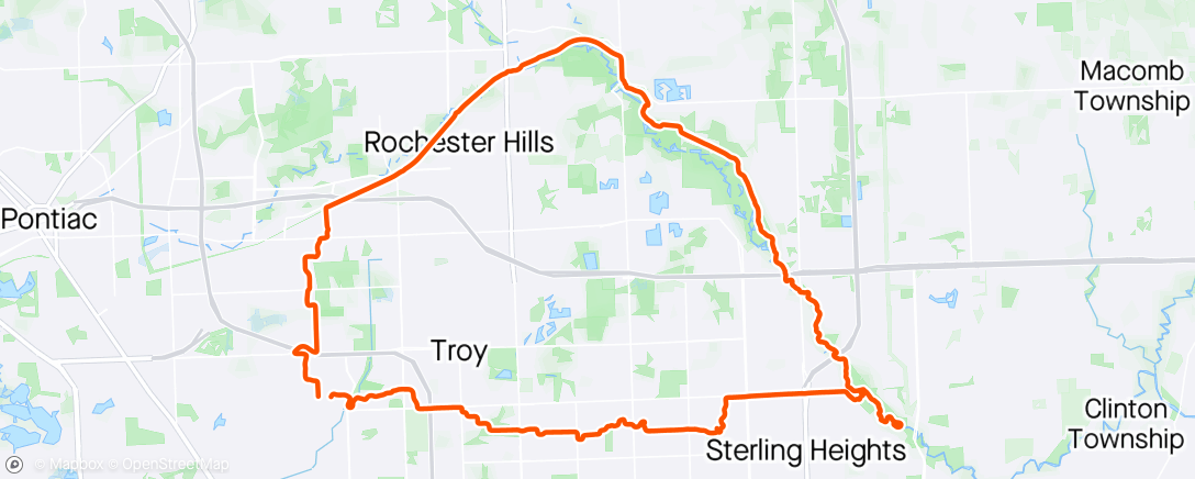 Map of the activity, Clinton River Loop