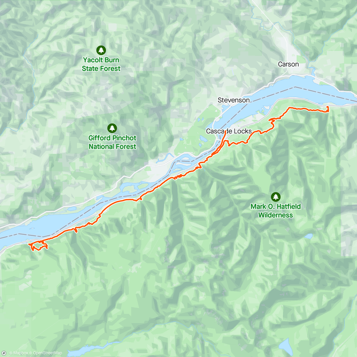 Map of the activity, Gorges Waterfalls 100K