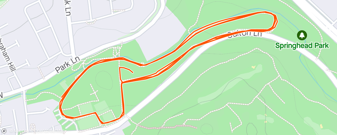 Map of the activity, Rothwell parkrun