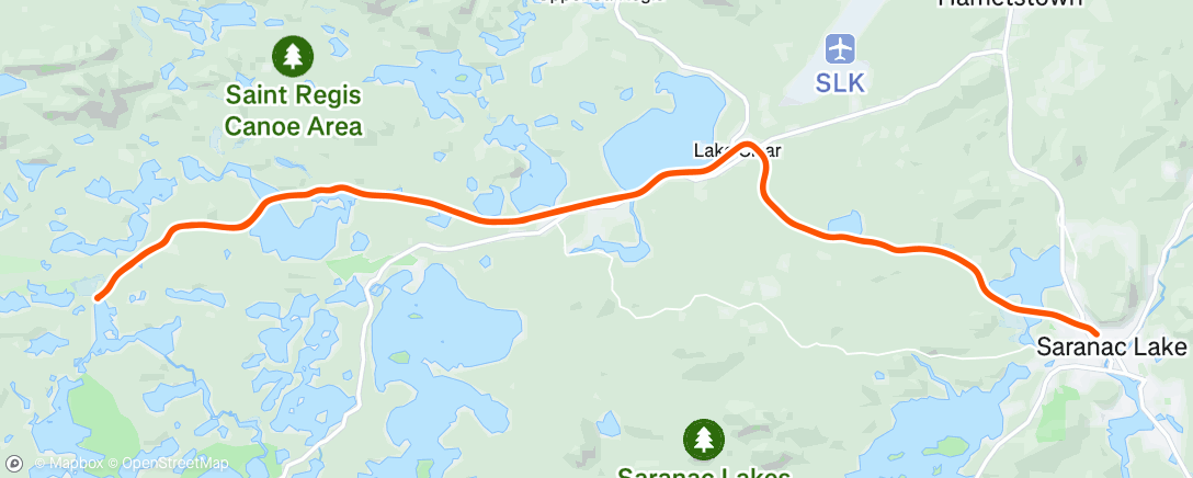 Map of the activity, Quiet miles