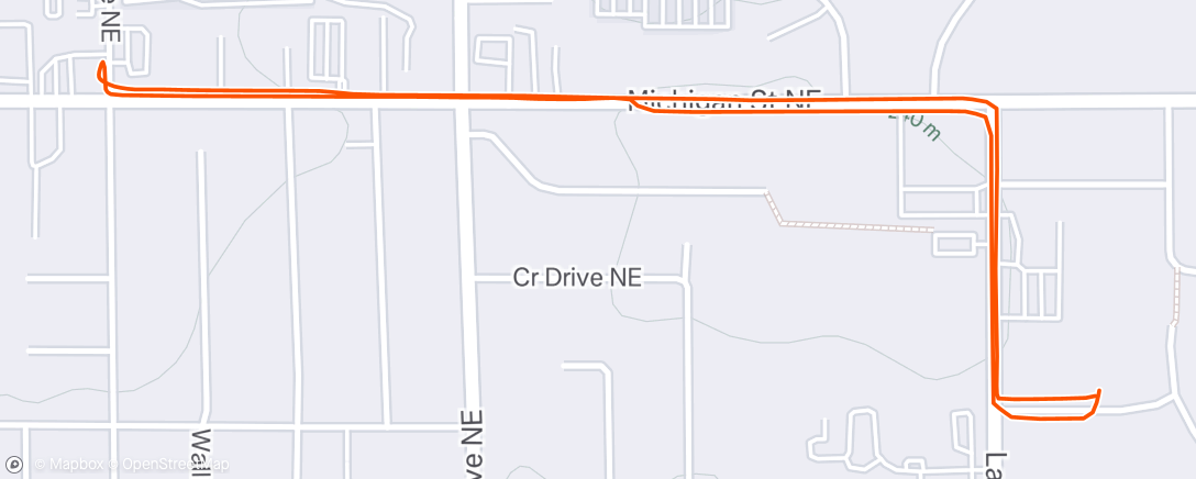 Map of the activity, Evening Ride