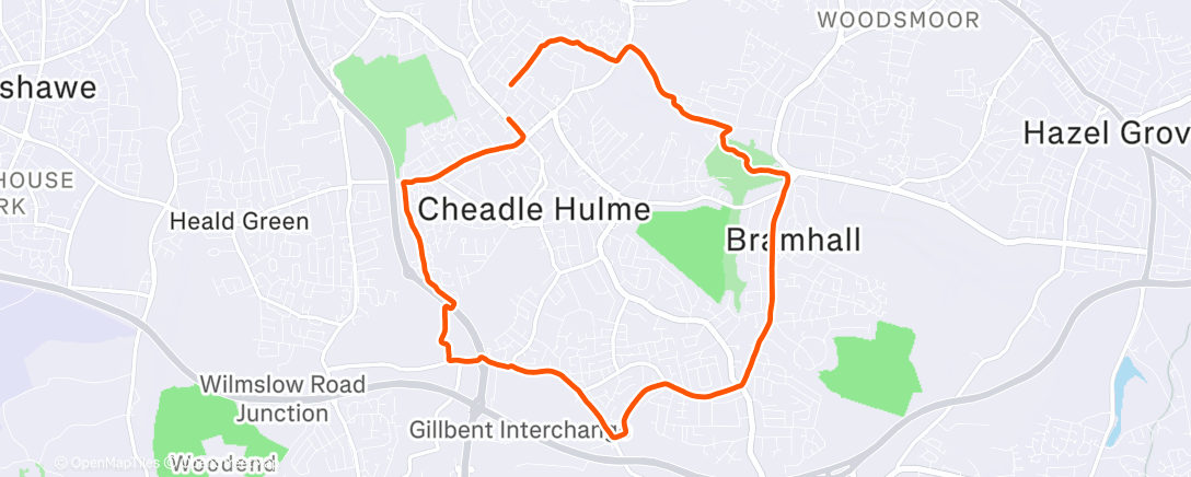 Map of the activity, Morning Run