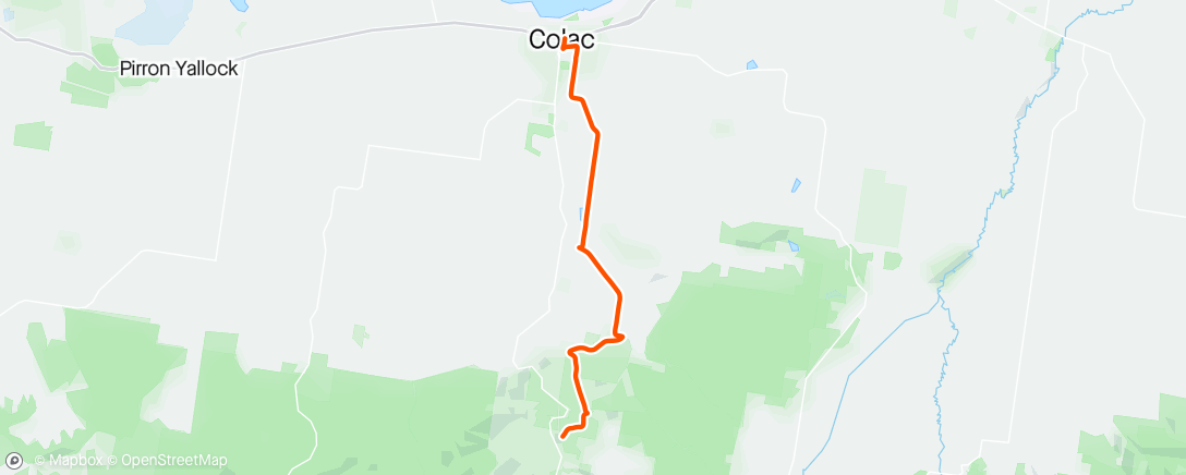 Map of the activity, Back to Colac