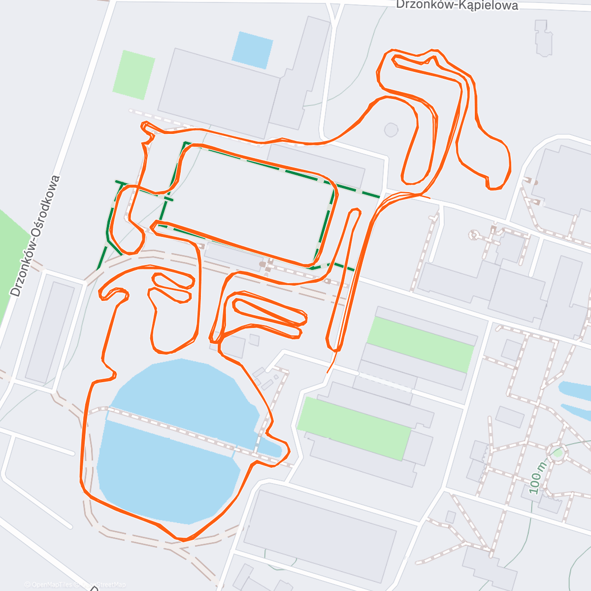 Map of the activity, PP CX Zielona Góra P6 w kategorii młodszych amatorów przełaju