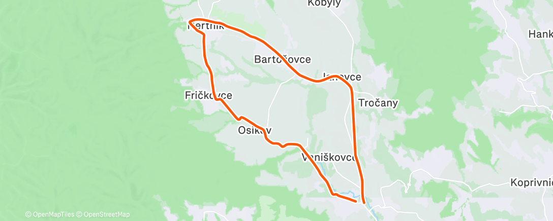 Map of the activity, Afternoon Ride