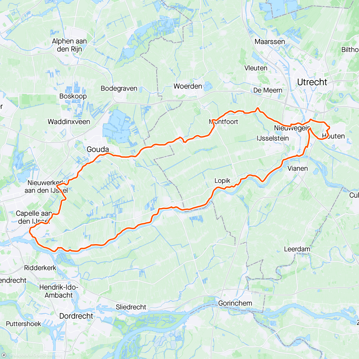 Map of the activity, Rondje Schoonhoven XL