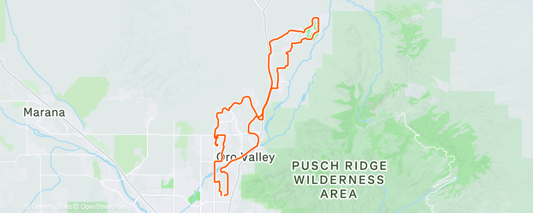 Map of the activity, Tuesday Saddlebrooke