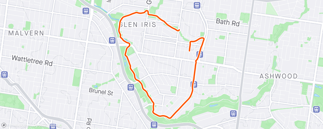 Map of the activity, 8km run easy 🏃🏼‍♀️