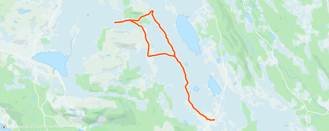 Map of the activity, Duathlon- 18 km klassisk +17 km skate. Tørr snø, litt vind, nykjørte løyper og strålende sol ☀️☀️😎😎✅