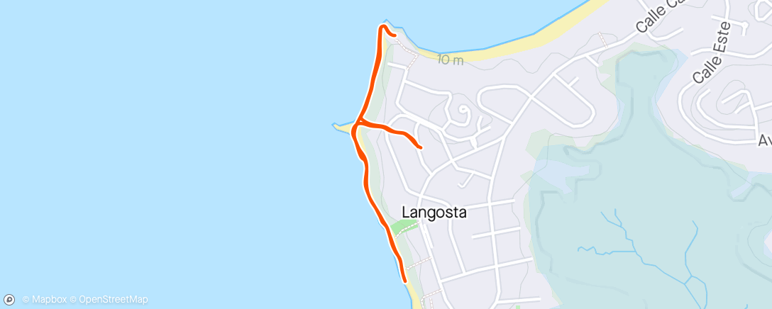 Map of the activity, Playa Langosta Explore