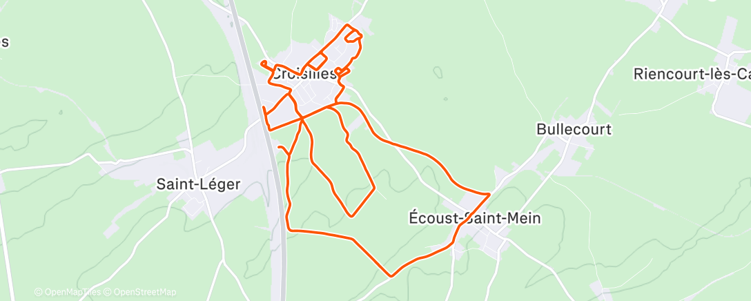 Map of the activity, digestive run with my deer 🦌🌞 - 100KCOOLDOWN part 2 - 50/100