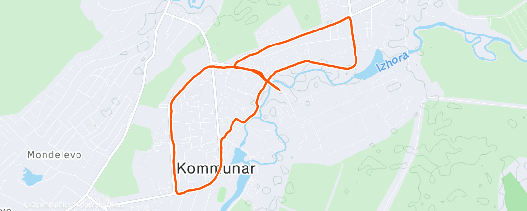 Map of the activity, Беговая прогулка