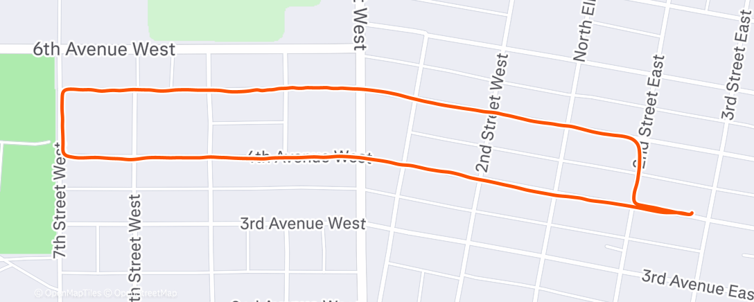 Map of the activity, Short run on shitty roads, before they get shittier.  Back to bike trainer this evening.