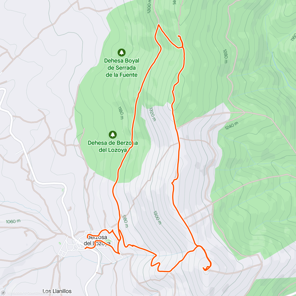 Mapa da atividade, Senda de los 3 picos @ Berzosa del Lozoya