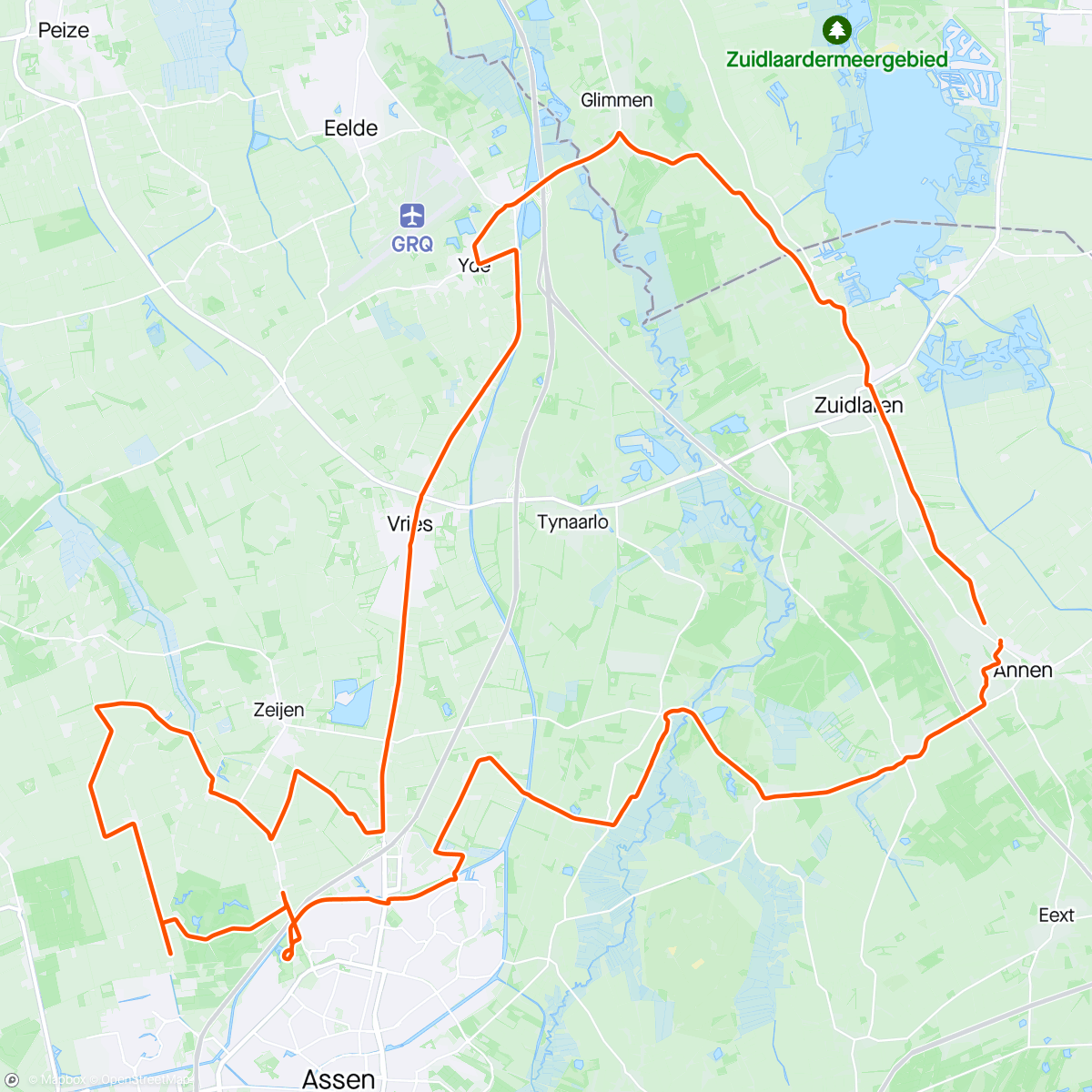 Map of the activity, Tussen tuinieren door even fietsen