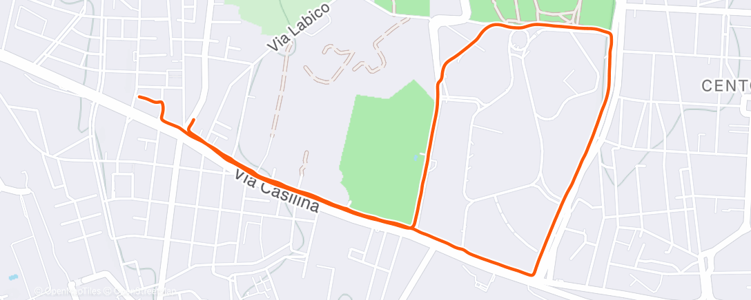 Map of the activity, Evening Run