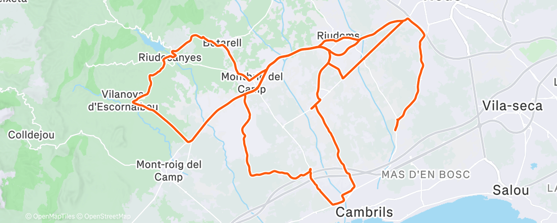 Map of the activity, Lunch Ride