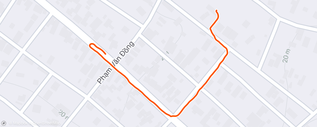 Map of the activity, Evening Run