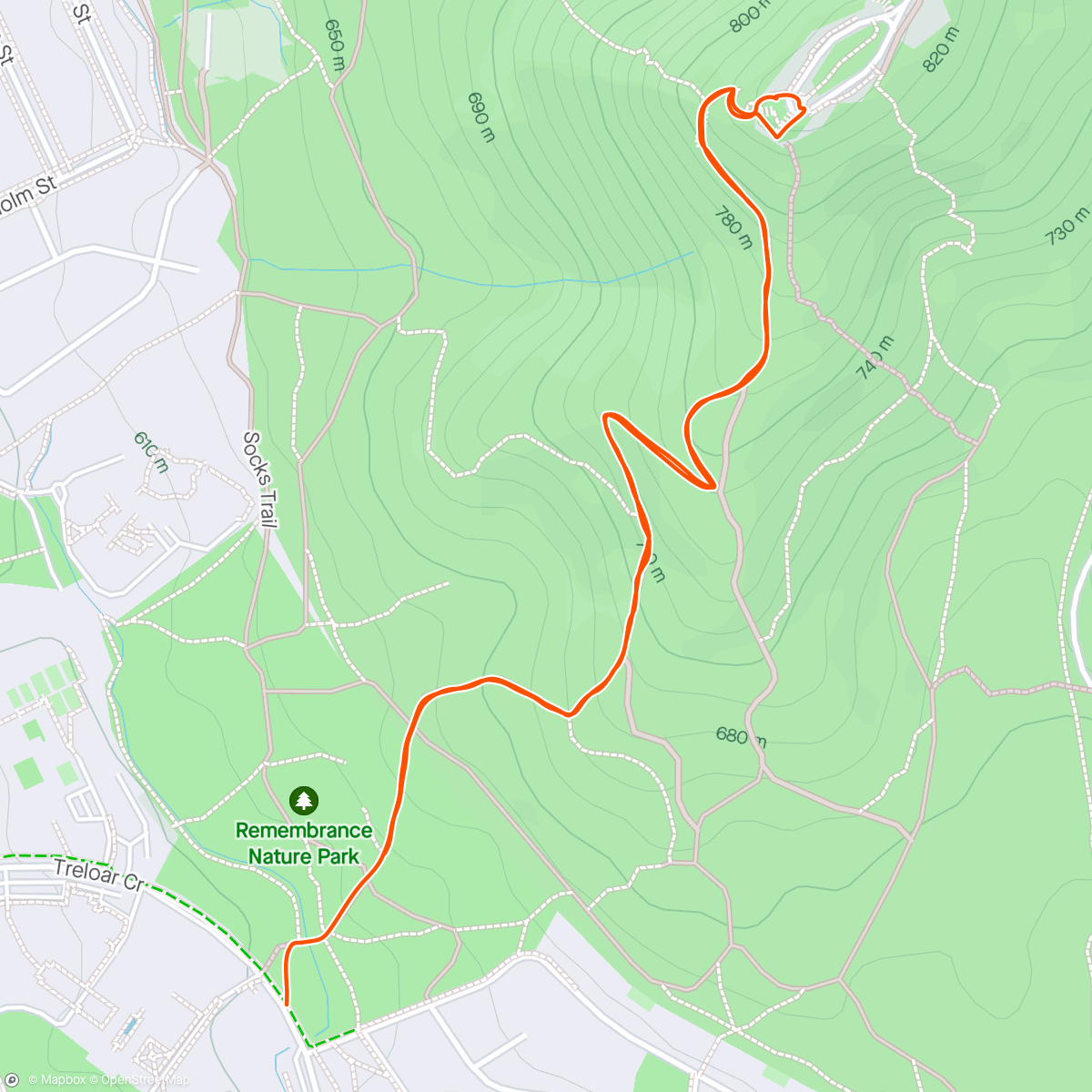 Map of the activity, Ainslie walk