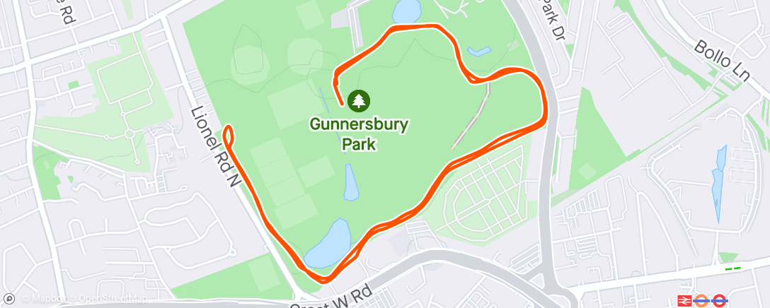 Mapa da atividade, Gunnersbury parkrun