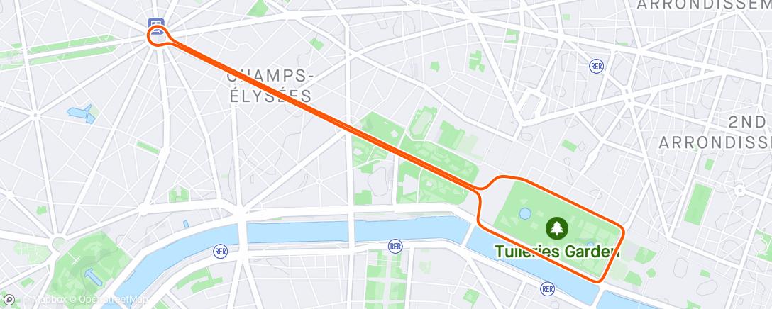 Map of the activity, Zwift - Race: Stage 4: Vive La France - Champs Elysees || Using Racing Score (B) on Champs-Élysées in Paris