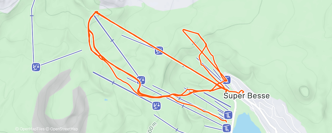 Map of the activity, Ski alpin dans l'après-midi