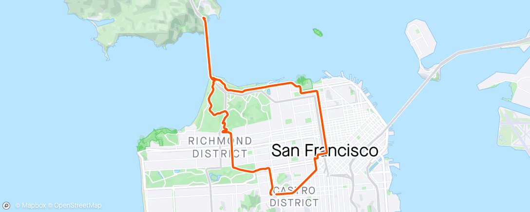 Map of the activity, First ride in SF in awhile!