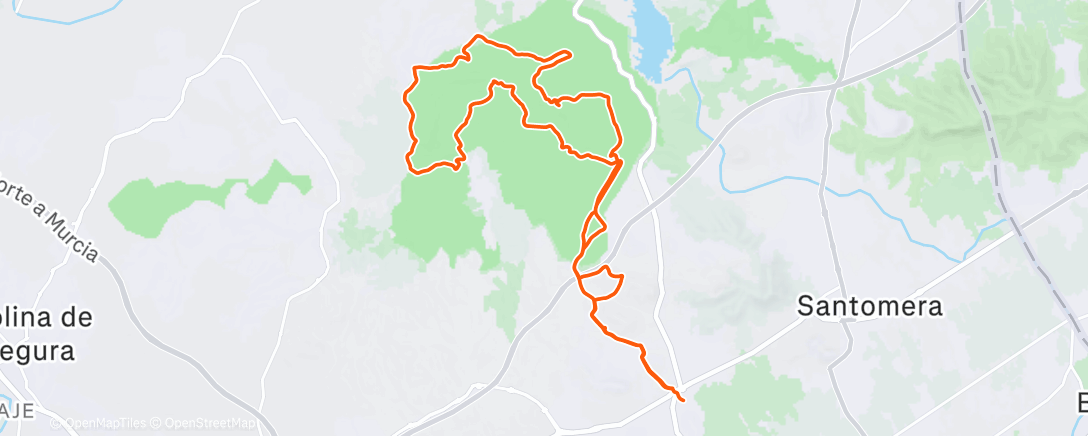 Map of the activity, Bicicleta de montaña a la hora del almuerzo