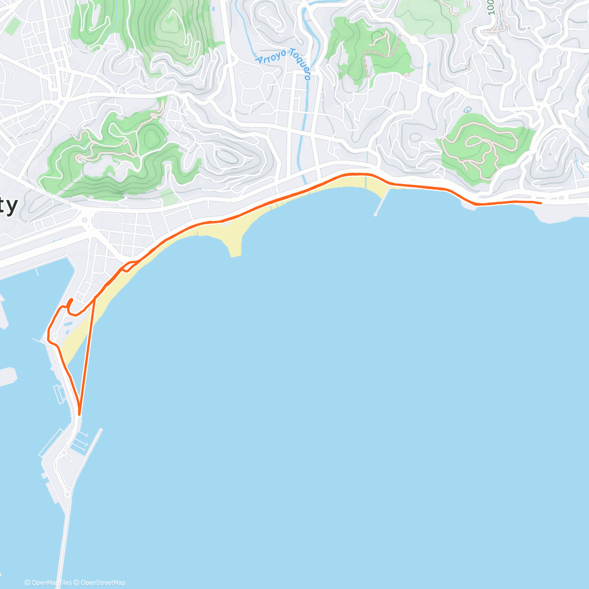 Map of the activity, Evening Run