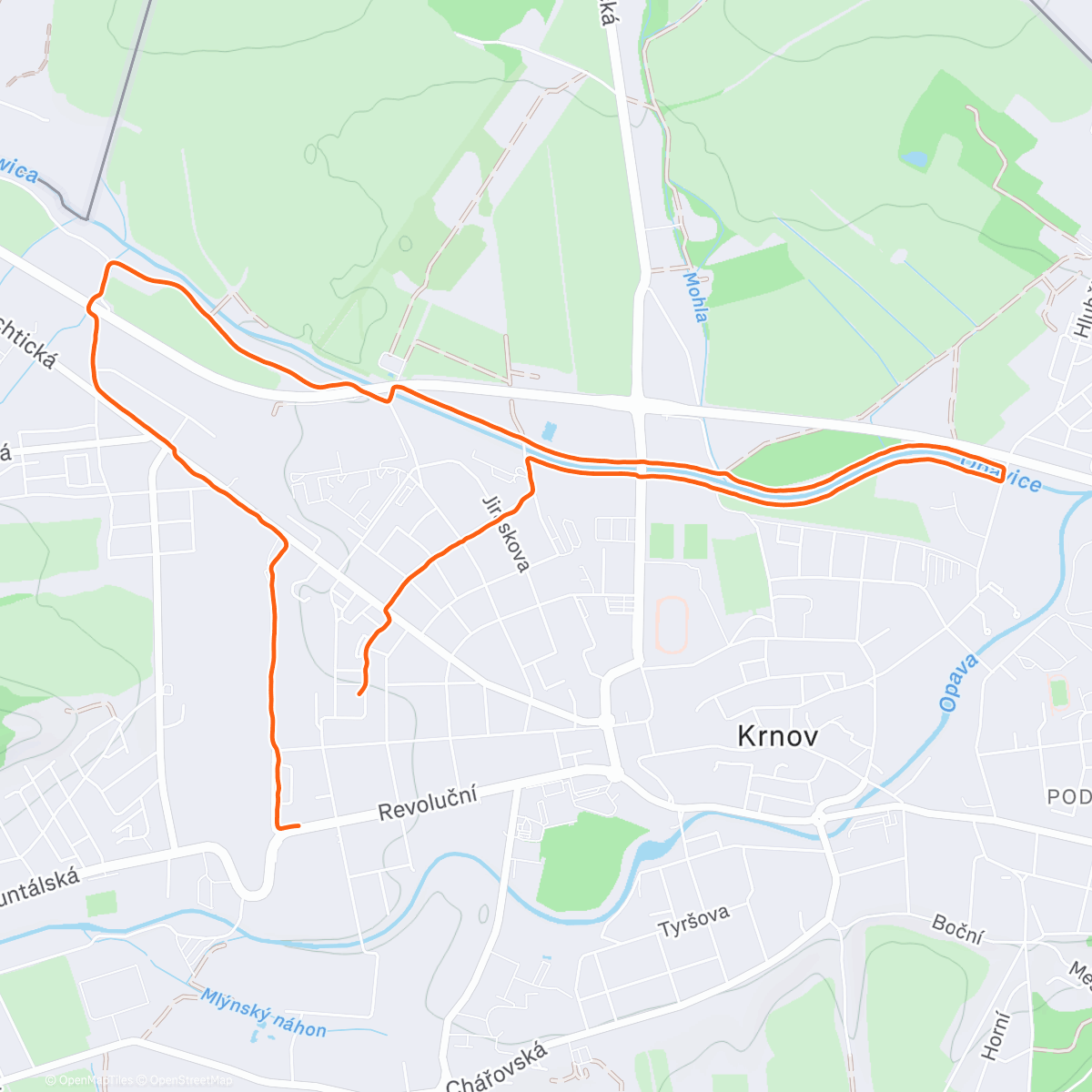 Map of the activity, Lunch Run